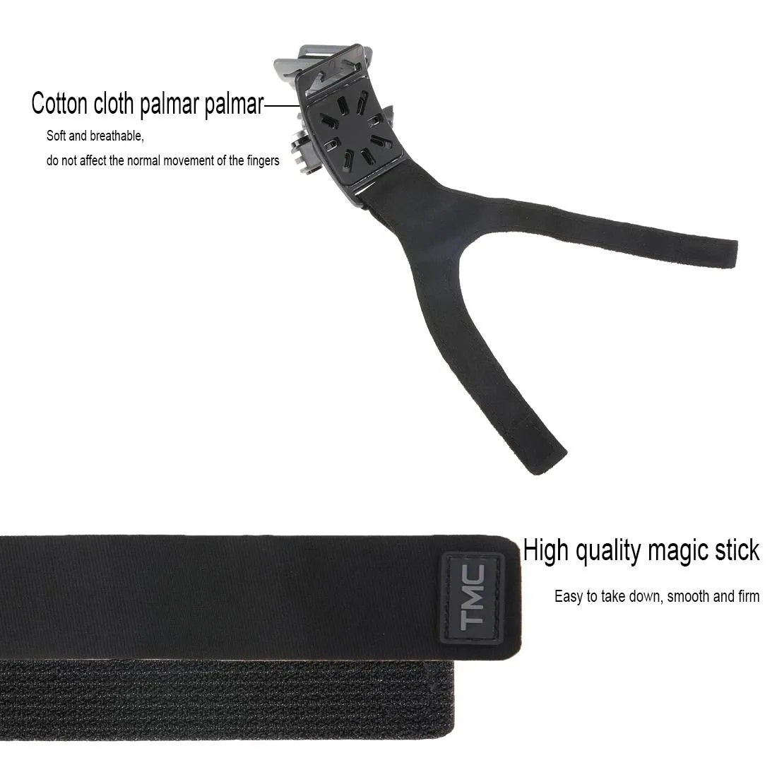 360 Degree Rotation Mount for Gopro Insta360 Dji Action Cameras - 3-in-1 Straps for Hand Wrist Arm Leg