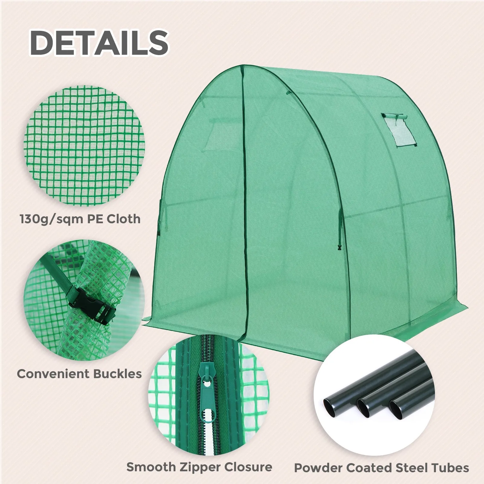 70.9"x70.9"x78.7" Tunnel Greenhouse