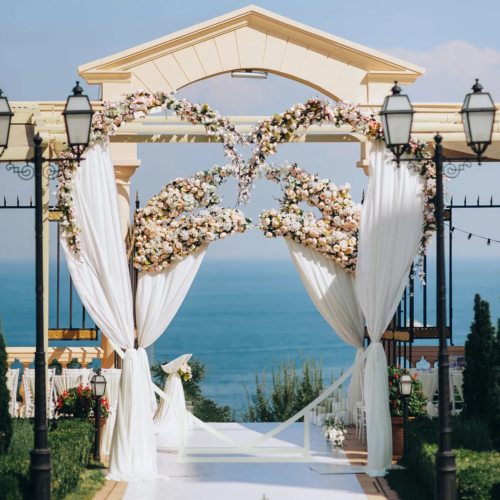 7.2Ft Heart Shaped Wedding Arch Stand Heavy Duty Metal Frame For Party