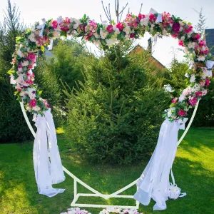 7.2Ft Heart Shaped Wedding Arch Stand Heavy Duty Metal Frame For Party
