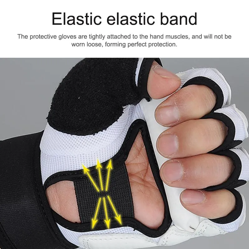 Adults Half Finger Sandbag Training Boxing Gloves - Pu Leather For Fitness And Sparring