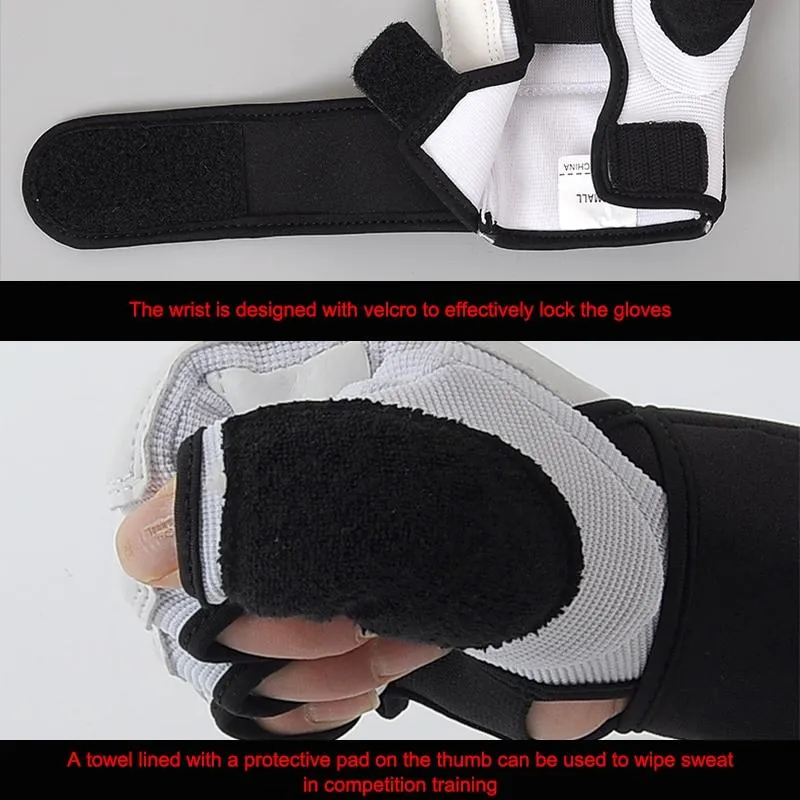 Adults Half Finger Sandbag Training Boxing Gloves - Pu Leather For Fitness And Sparring