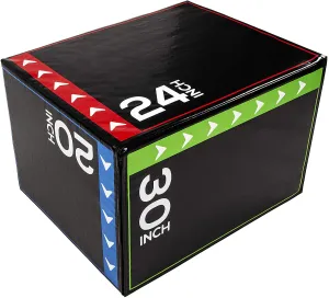BalanceFrom 3 in 1 20" 24" 30" Foam Plyometric Box Jumping Exercise