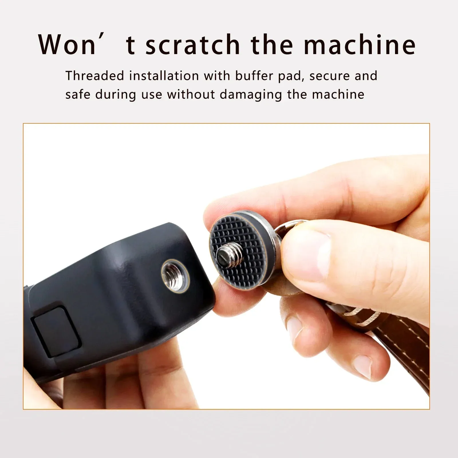 For Dji Pocket 3 Hand Lanyard Handheld with 1/4 Screw Pu Leather Wirst Strap