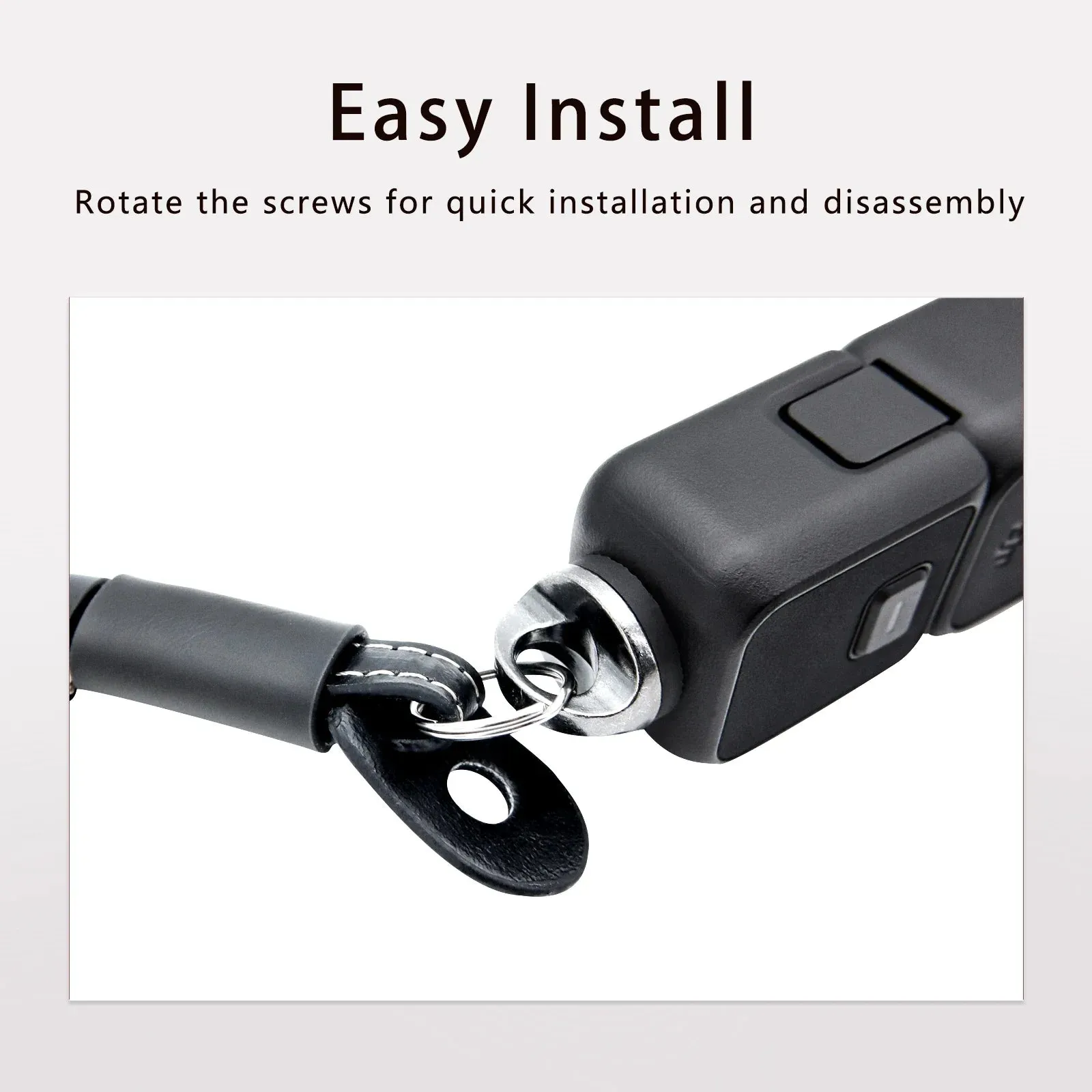 For Dji Pocket 3 Hand Lanyard Handheld with 1/4 Screw Pu Leather Wirst Strap