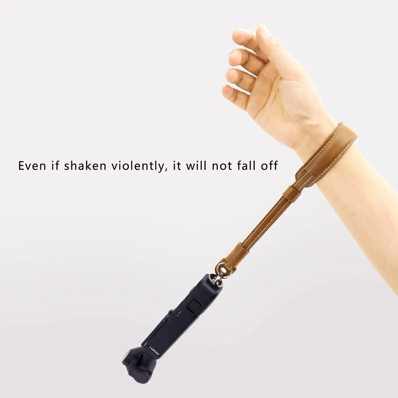 For Dji Pocket 3 Hand Lanyard Handheld with 1/4 Screw Pu Leather Wirst Strap