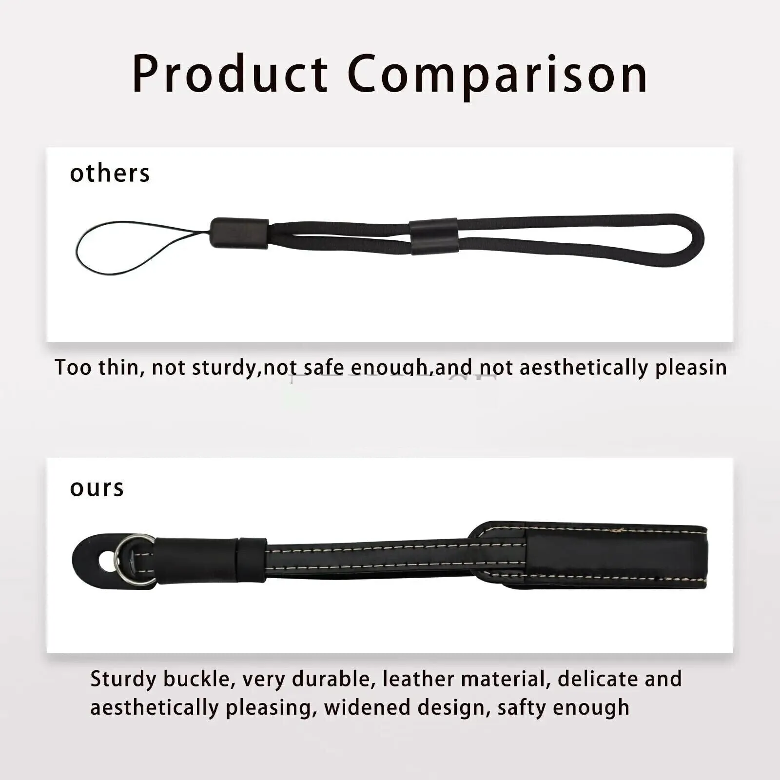 For Dji Pocket 3 Hand Lanyard Handheld with 1/4 Screw Pu Leather Wirst Strap