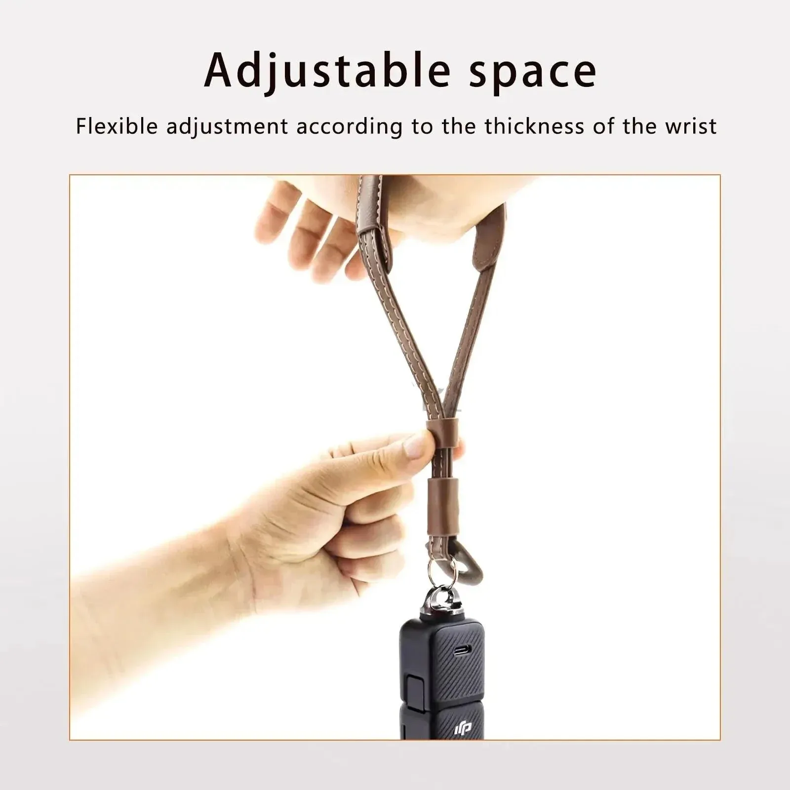 For Dji Pocket 3 Hand Lanyard Handheld with 1/4 Screw Pu Leather Wirst Strap