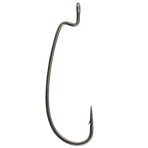 Fusion19 Hooks Offset Worm - Size 1-0, Smoke Satin, Per 7