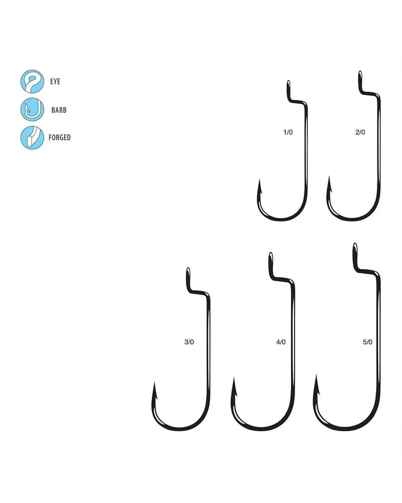 Gamakatsu Worm Hooks Offset Black 5/0