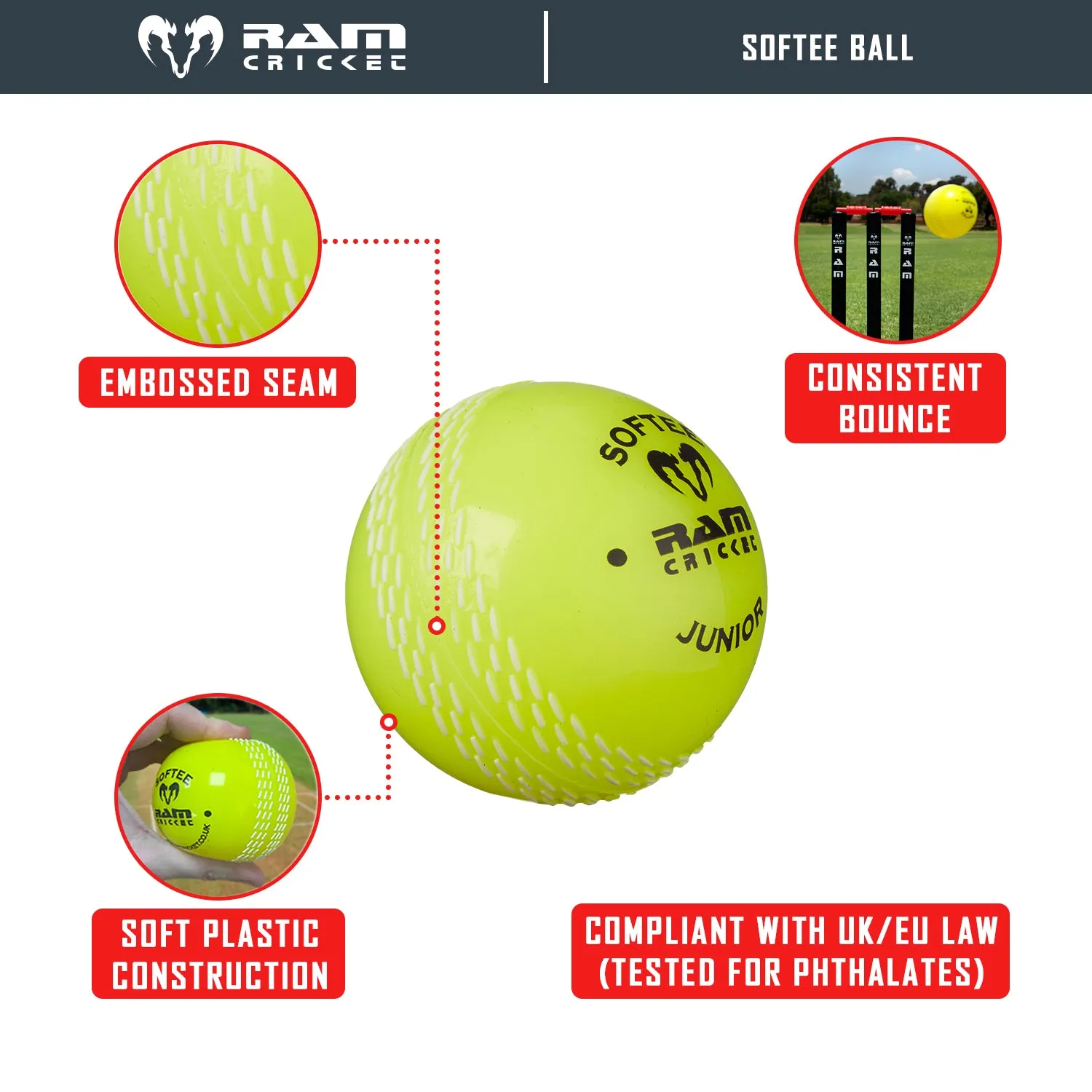 Ram Cricket Softee Ball - Box of 6