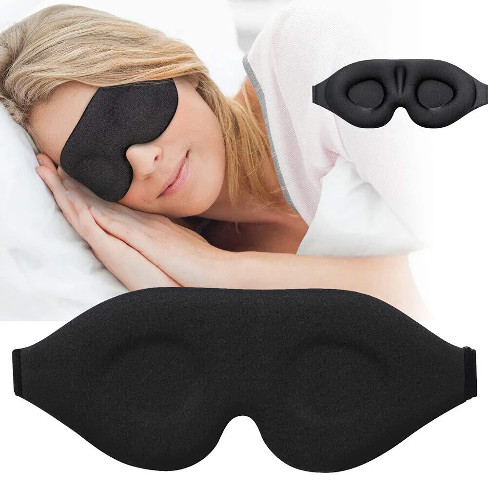 US 2-4 Pc Sleep Eye Mask for Men Women, 3D Contoured Cup Sleeping Mask & Blindfo