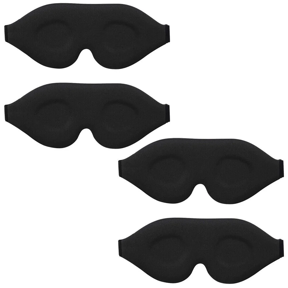 US 2-4 Pc Sleep Eye Mask for Men Women, 3D Contoured Cup Sleeping Mask & Blindfo