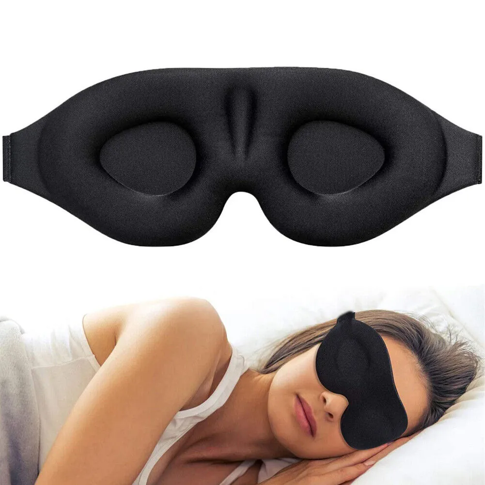 US 2-4 Pc Sleep Eye Mask for Men Women, 3D Contoured Cup Sleeping Mask & Blindfo