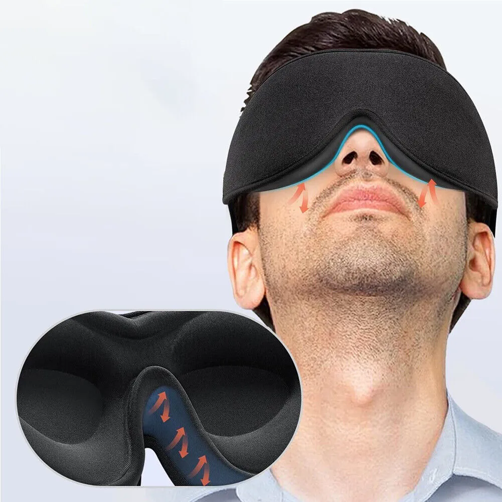 US 2-4 Pc Sleep Eye Mask for Men Women, 3D Contoured Cup Sleeping Mask & Blindfo